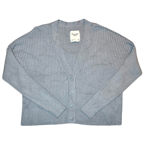 Abercrombie & Fitch Sweaters - Abercrombie & Fitch Blue Ribbed Cardigan Size XL